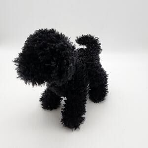 The Black Dog Tavern Dog Plush 7" Shaggy Black Fur Red Collar Stuffed Toy 2022